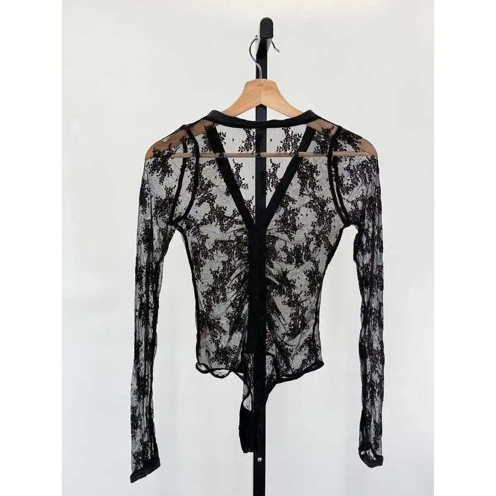 Free People Intimately Free Lace Black S Bodysuit Whimsigoth VictorianGoth